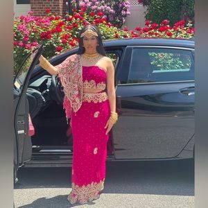 Saree top and skirt